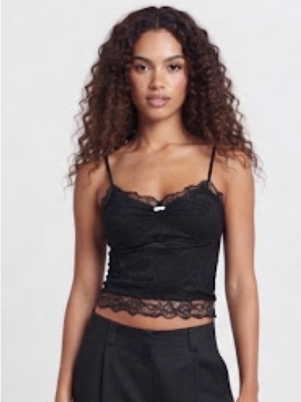 Free People Intimately Black Lace Camisole Tank Top